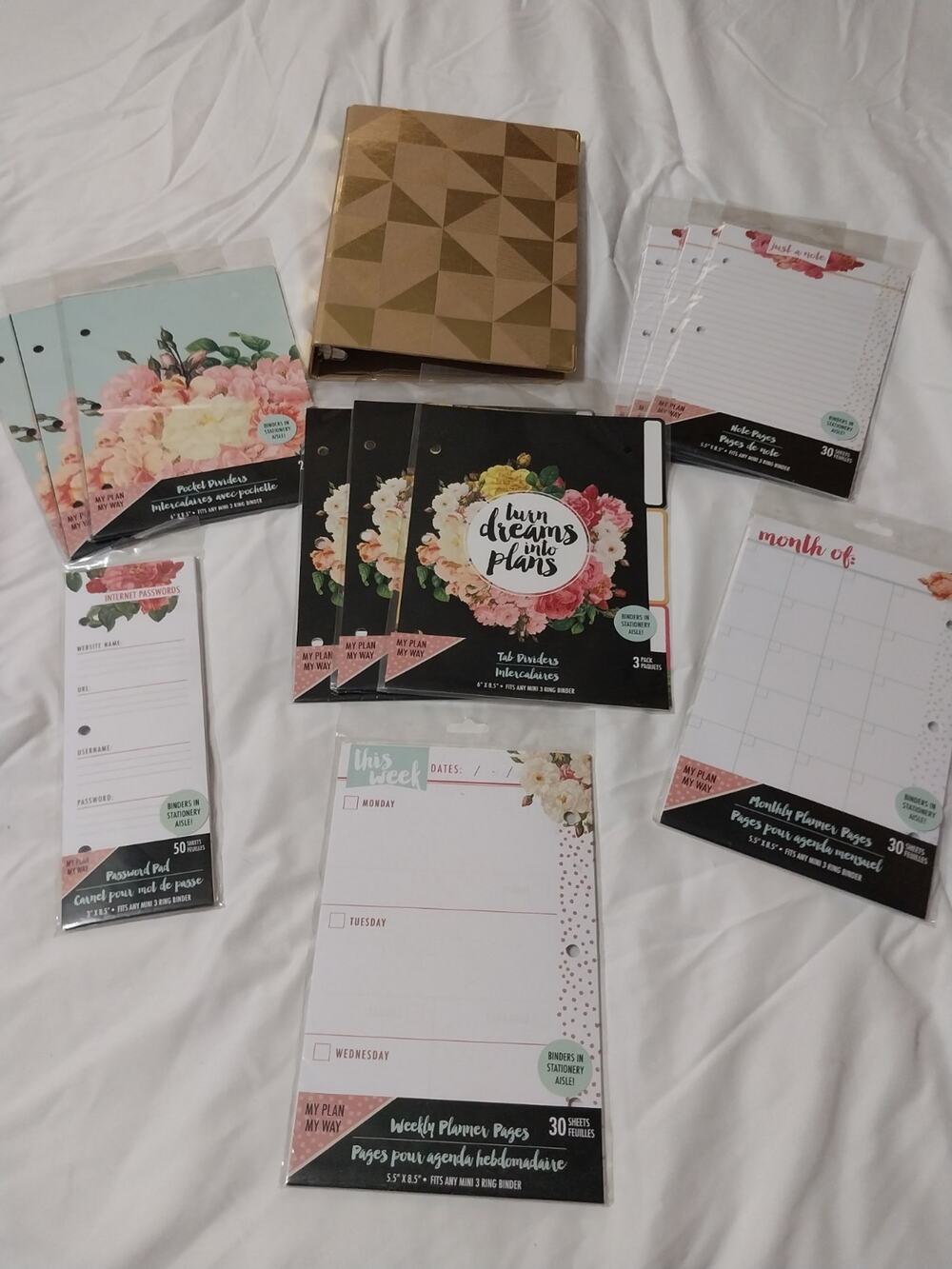 Studio C Kraft Collection Gold Foil Planner With Supplies